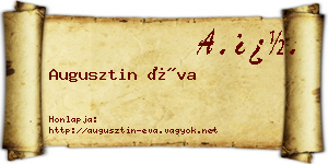 Augusztin Éva névjegykártya